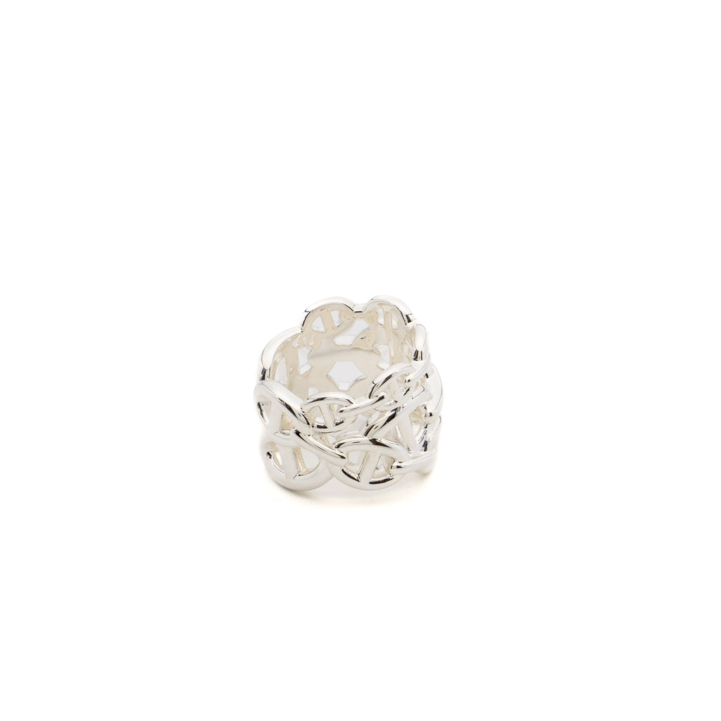 HERMES CHINE D’ANCRE ENCHAINEE RING SILVER