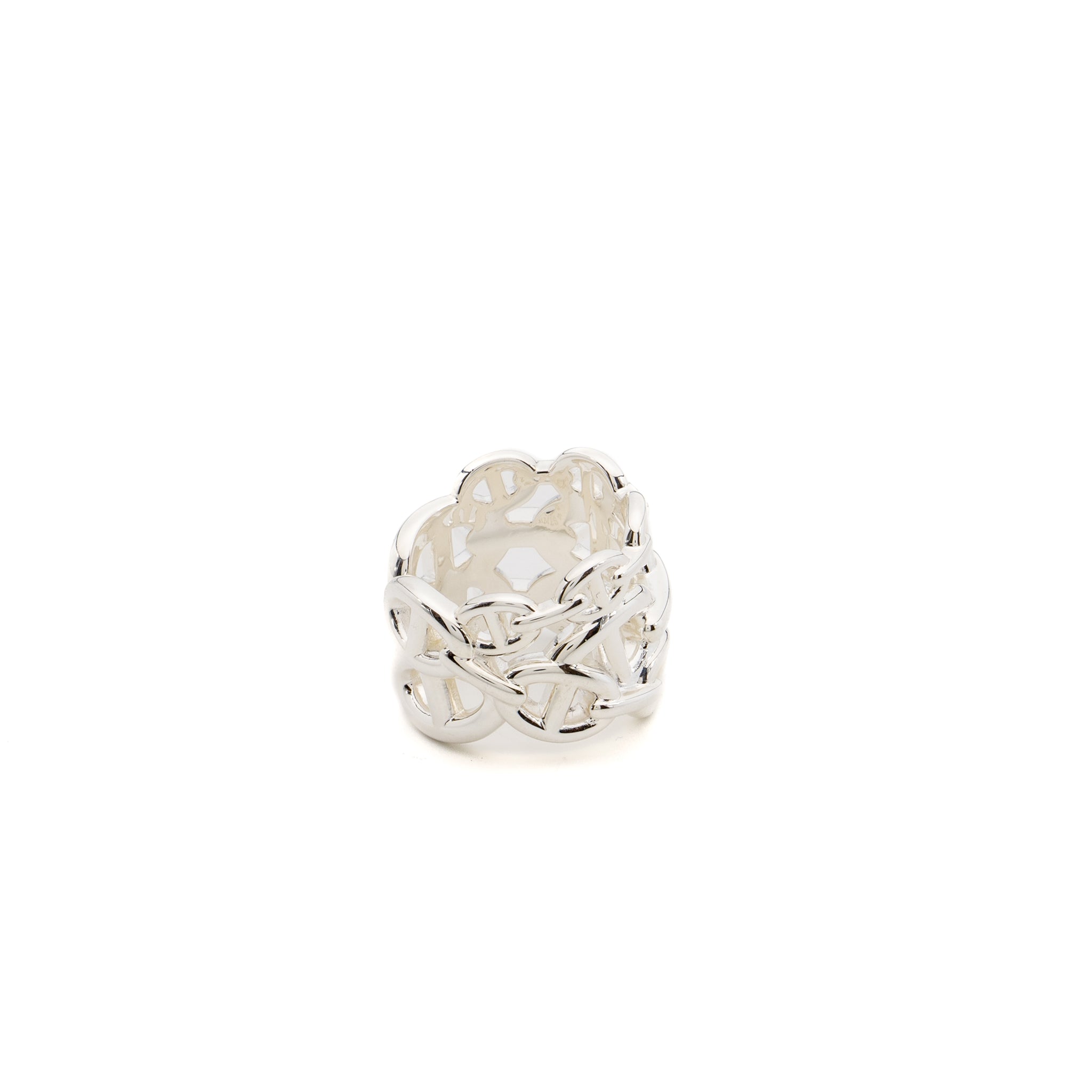 HERMES CHINE D’ANCRE ENCHAINEE RING SILVER