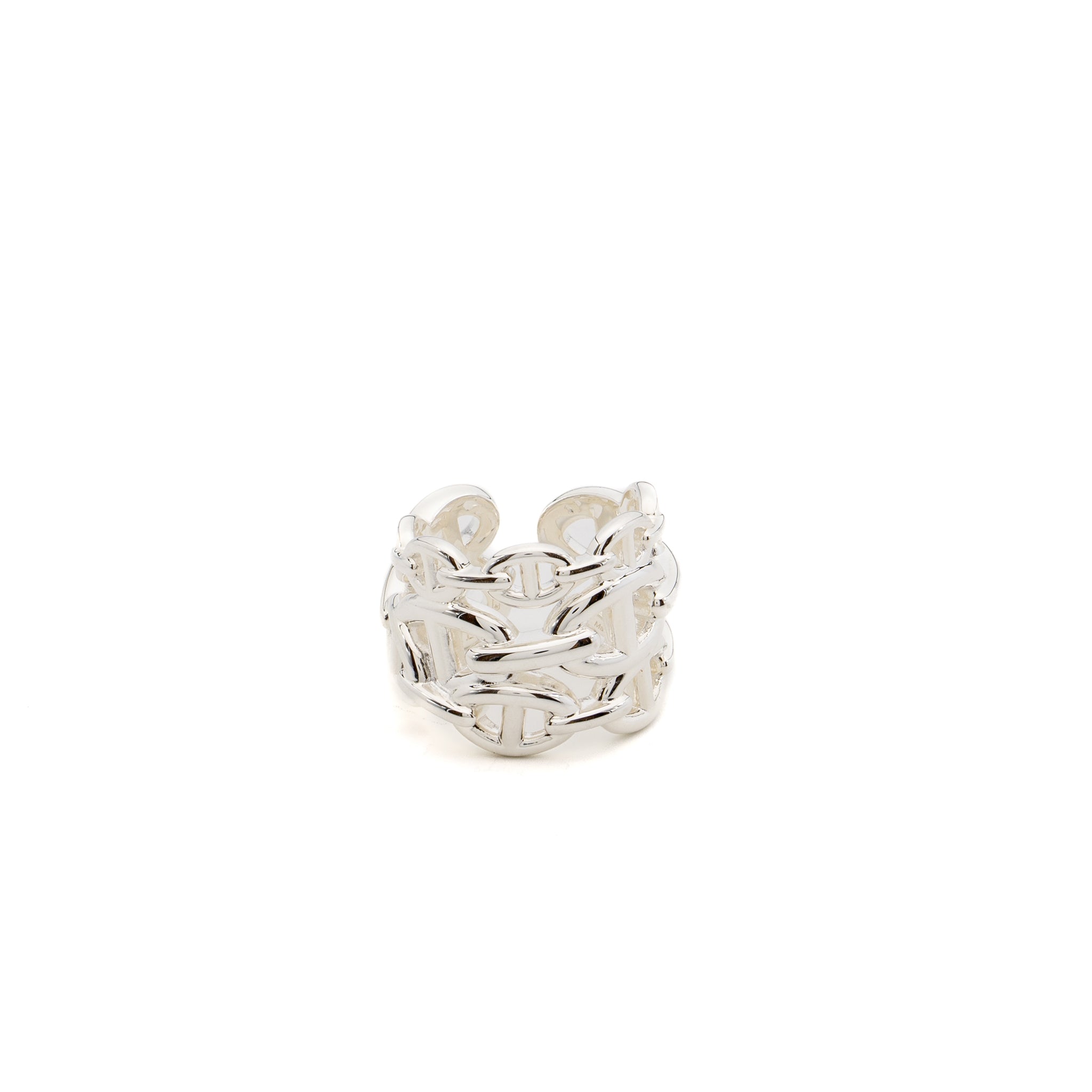 HERMES CHINE D’ANCRE ENCHAINEE RING SILVER