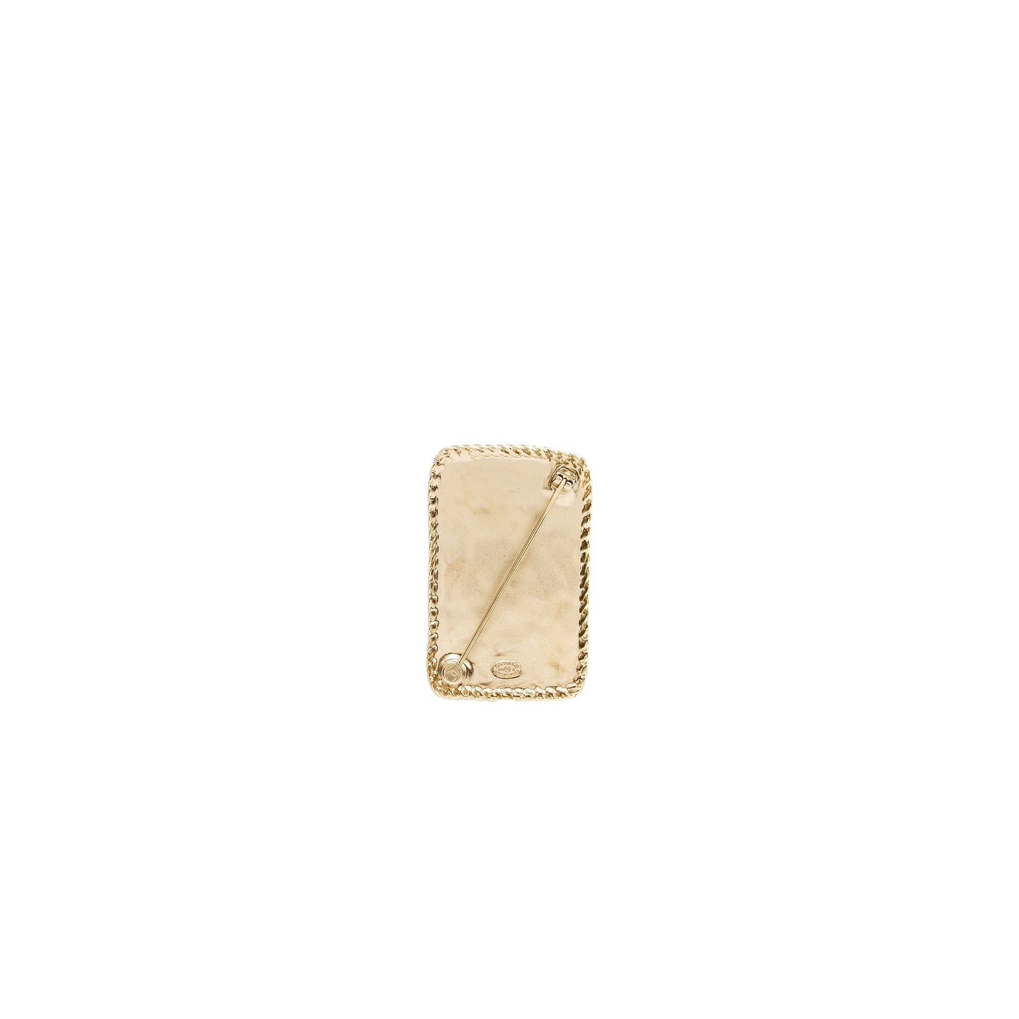 CHANEL CC LOGO AND CROWN BROOCH CRYSTAL LGHW