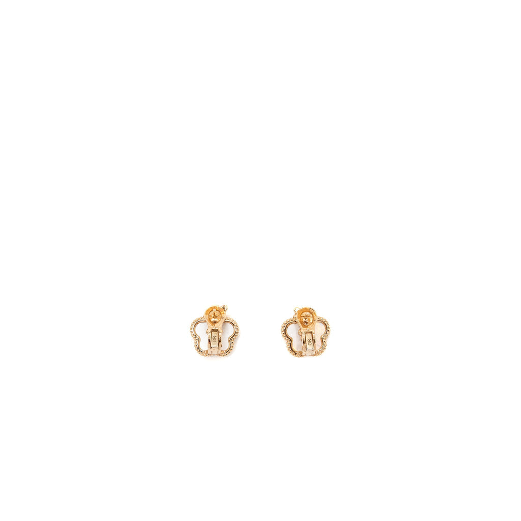 VAN CLEEF & ARPELS LUCKY SPRING PLUM BLOSSOM EARRINGS ROSE GOLD/WHITE MOTHER OF PEARL