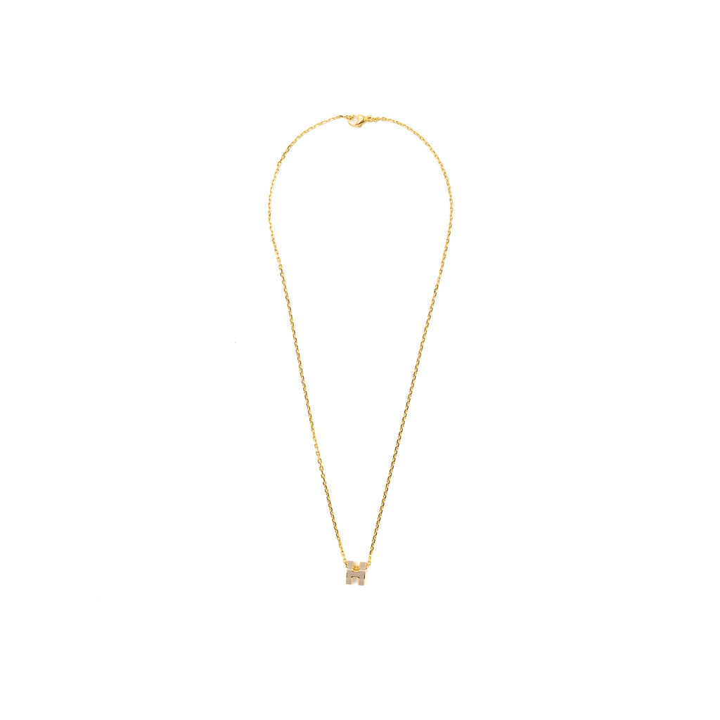 HERMES MINI POP H PENDANT MARRON GLACE GHW