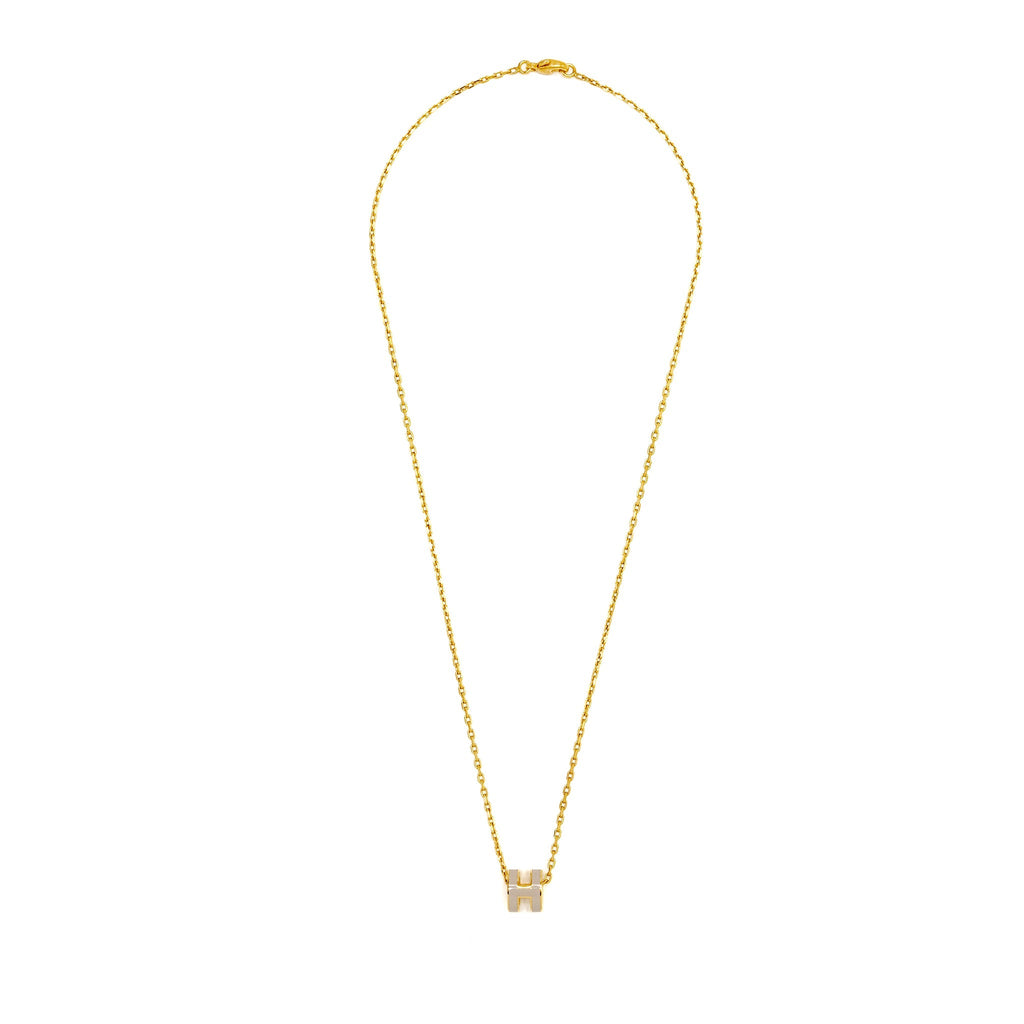 HERMES MINI POP H PENDANT MARRON GLACE GHW