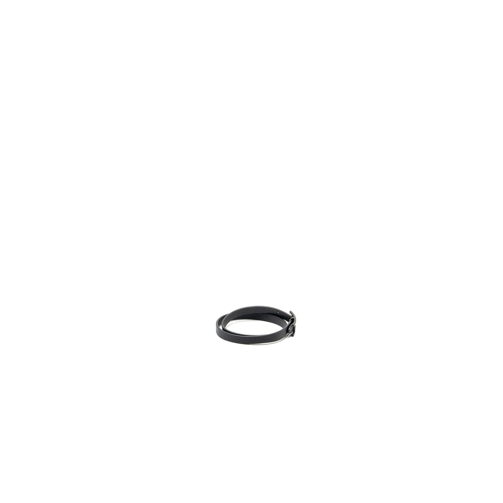 HERMES SIZE T6 BEHAPI DOUBLE TOUR BRACELET SWIFT SO BLACK