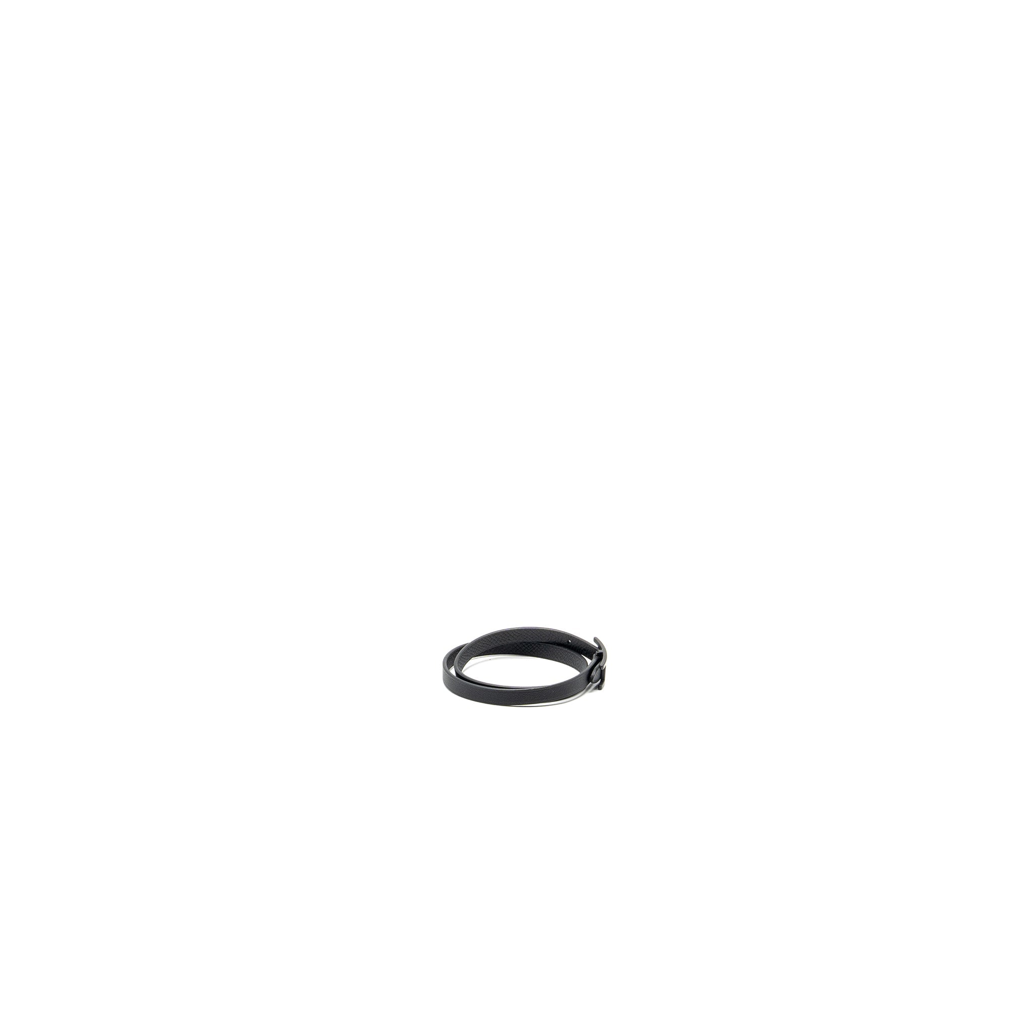 HERMES SIZE T6 BEHAPI DOUBLE TOUR BRACELET SWIFT SO BLACK