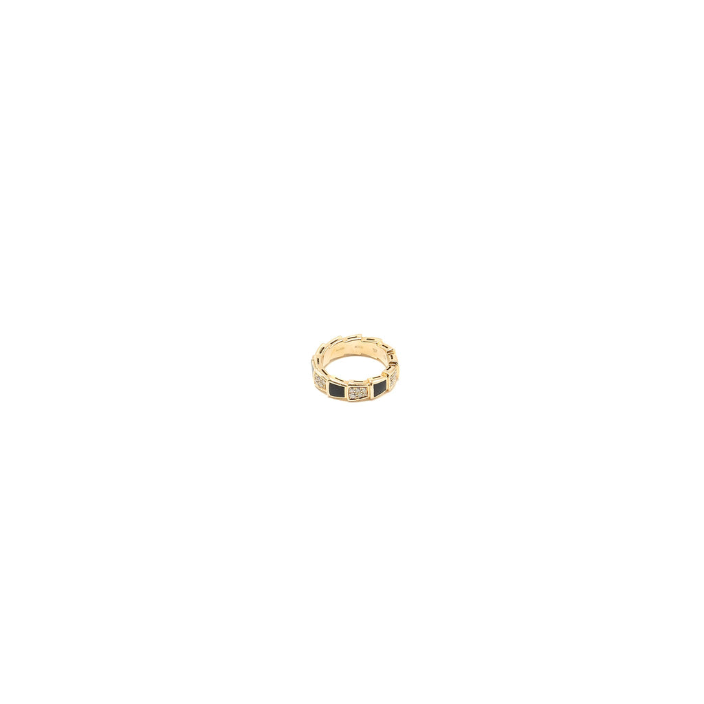 BVLGARI SERPENTI VIPER RING 18K ROSE GOLD / ONYX / DIAMONDS