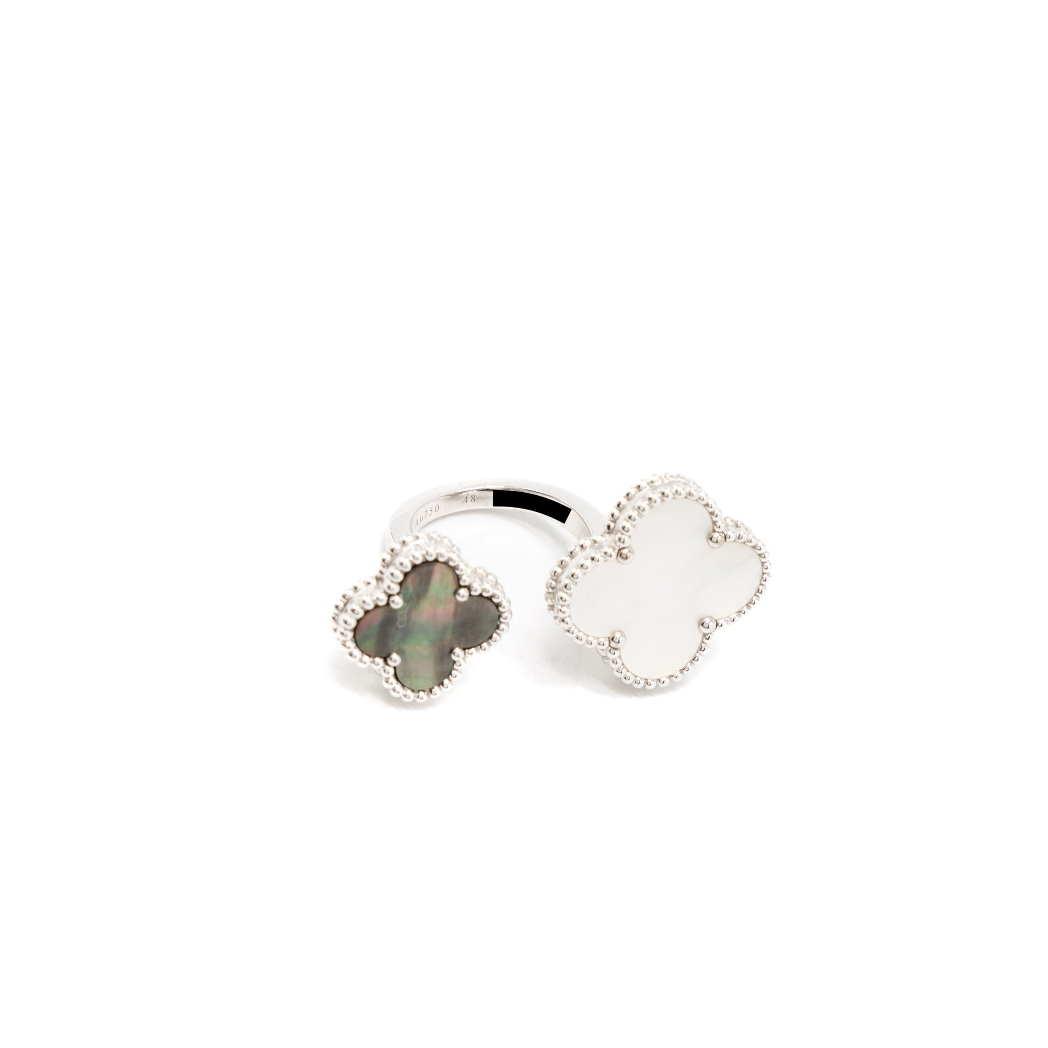 VAN CLEEF&ARPELS MAGIC ALHAMBRA BETWEEN THE FINGER RING MOTHER OF PEARL WHITE GOLD