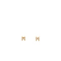 HERMES MINI POP H EARRINGS MARRON GLANCE GHW