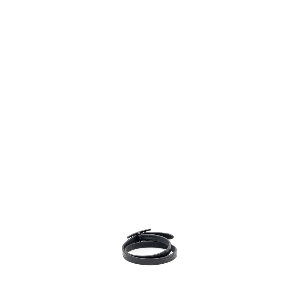HERMES SIZE T4 BEHAPI DOUBLE TOUR BRACELET SO BLACK