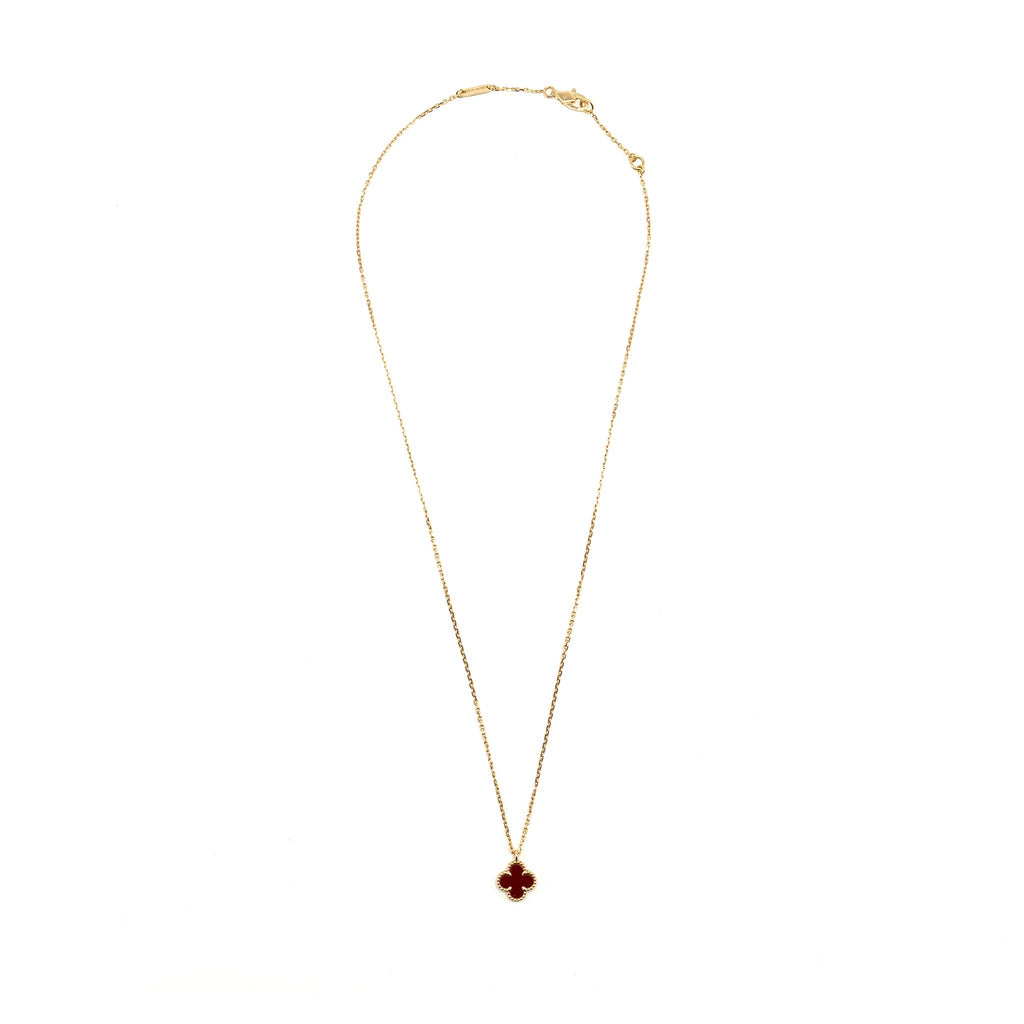 VAN CLEEF & ARPELS SWEET ALHAMBRA PENDANT CARNELIAN ROSE GOLD