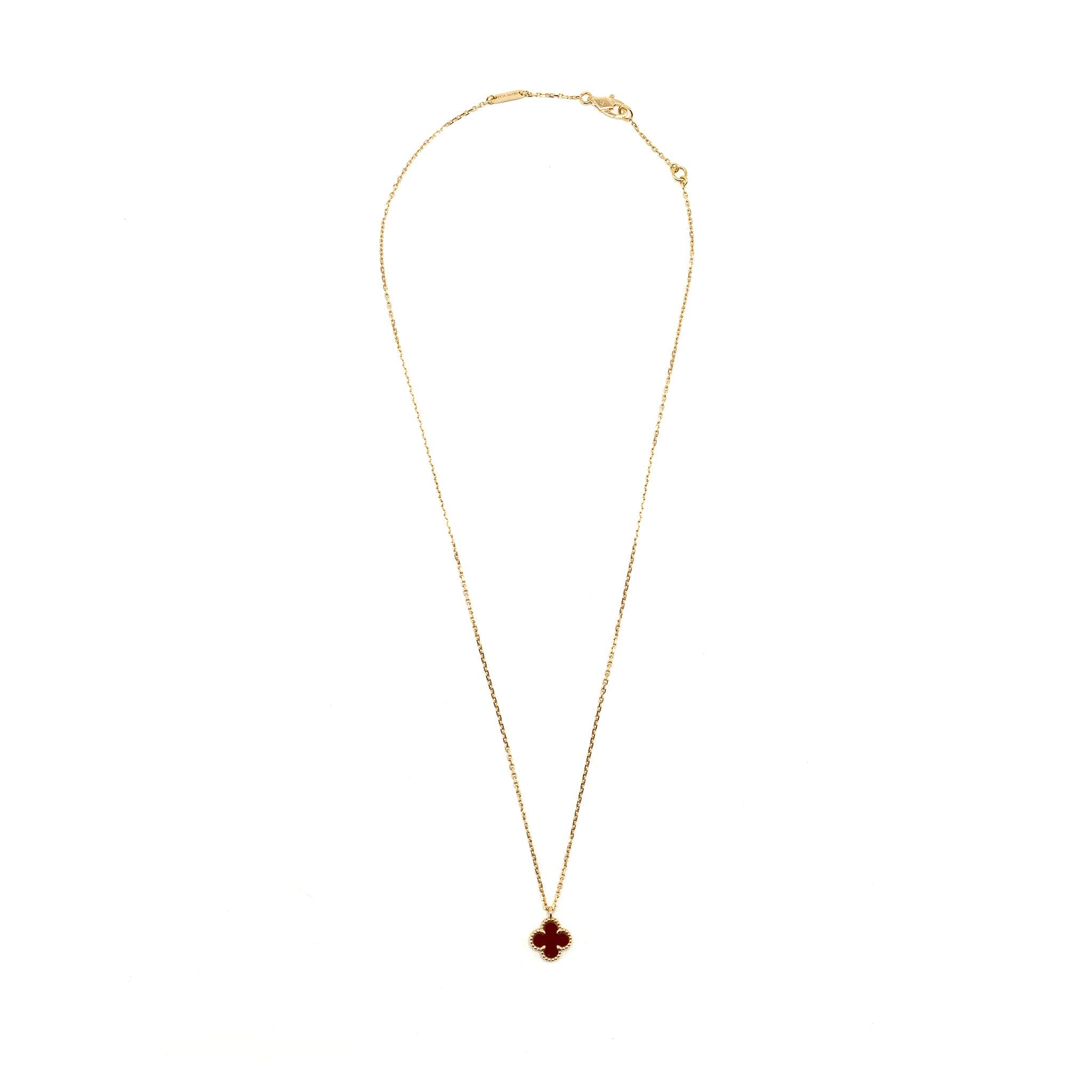 VAN CLEEF & ARPELS SWEET ALHAMBRA PENDANT CARNELIAN ROSE GOLD