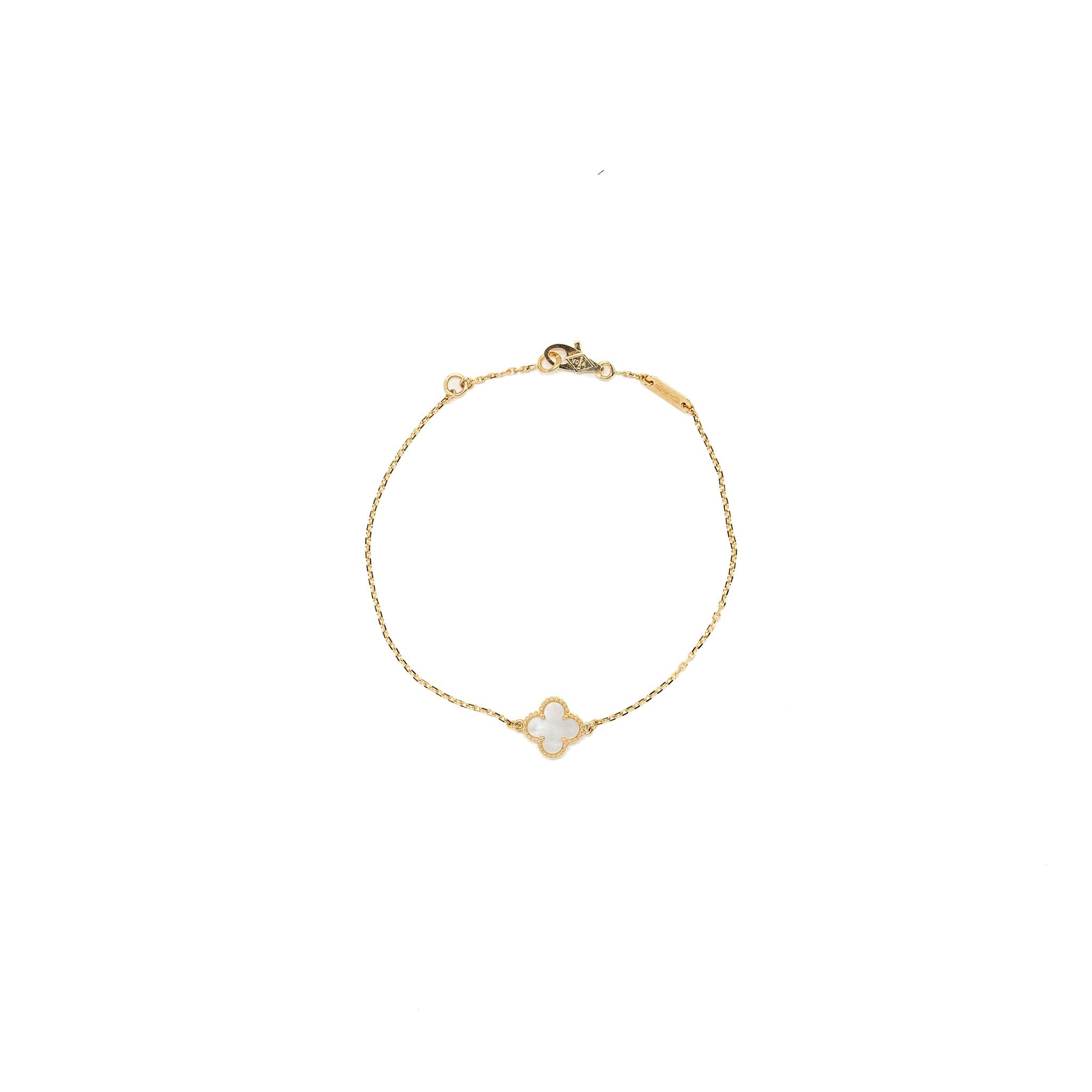 VAN CLEEF AND ARPELS SWEET ALHAMBRA BRACELET 18K YELLOW GOLD / MOTHER OF PEARL