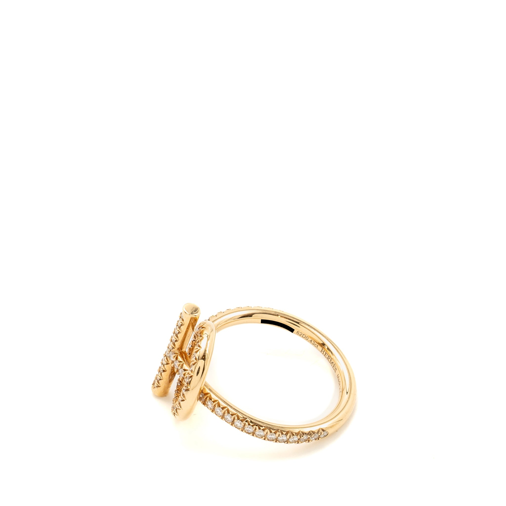HERMES ECHAPPEE RING ROSE GOLD DIAMONDS