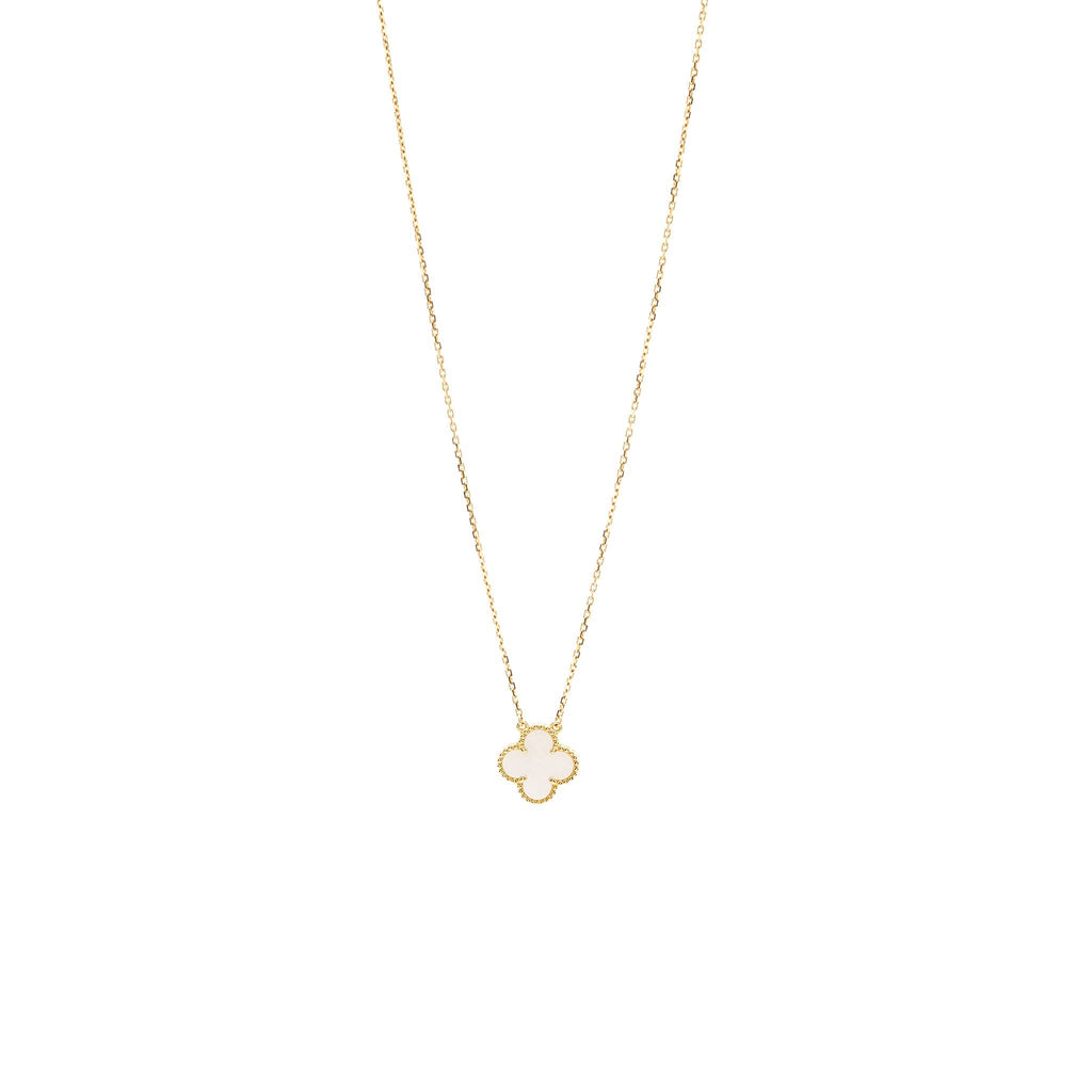 VAN CLEEF AND ARPELS VINTAGE ALHAMBRA NECKLACE MOTHER OF PEARL 18K YELLOW GOLD
