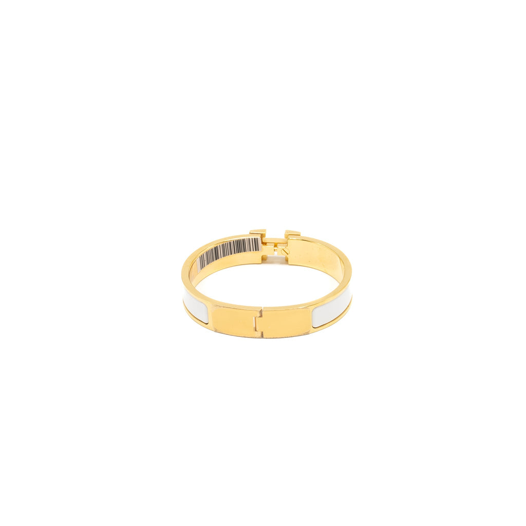 HERMES CIIC H BRACELET BLANC GHW