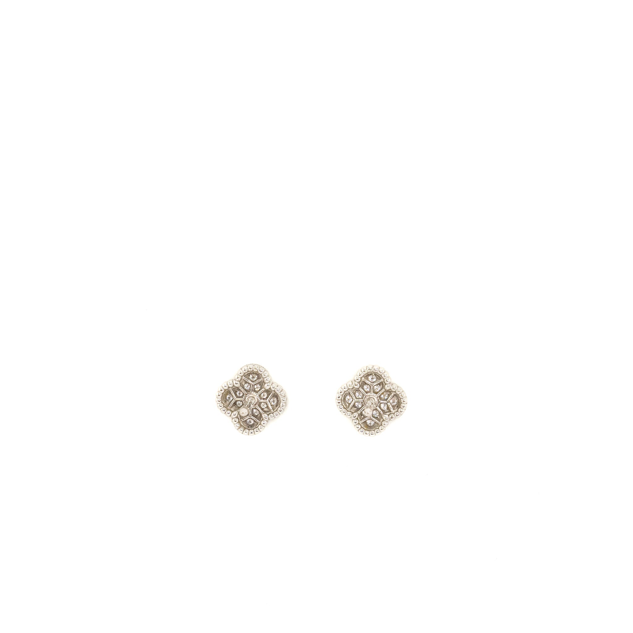 VAN CLEEF & ARPELS SWEET ALHAMBRA EARSTUDS WHITE GOLD, DIAMONDS
