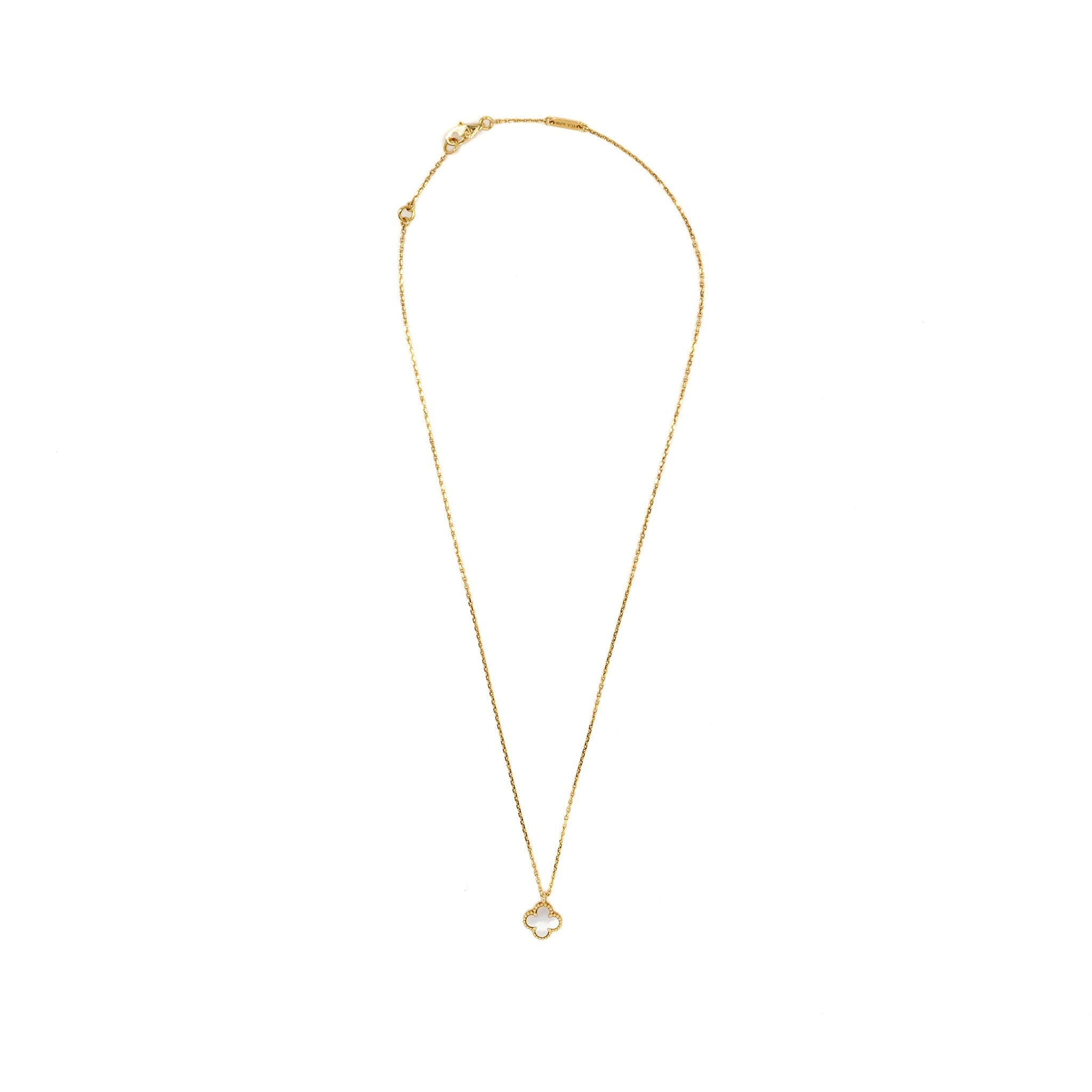 VAN CLEEF & ARPELS SWEET ALHAMBRA PENDANT 18K YELLOW GOLD/MOTHER OF PEARL