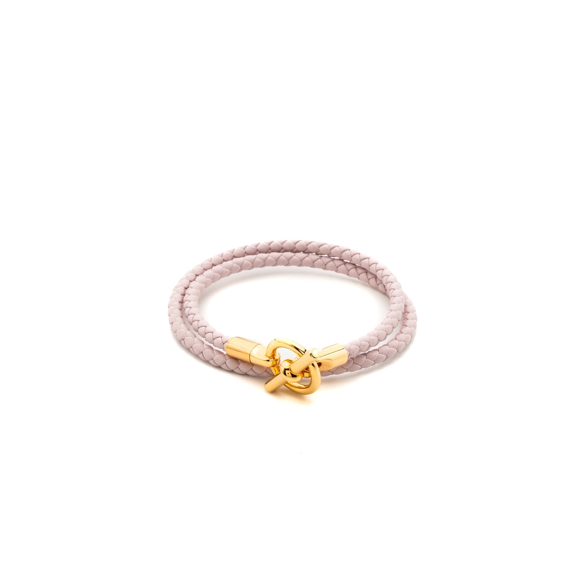 HERMES SIZE T2 GLENAN DOUBLE TOUR BRACELET MAUVE PALE RGHW