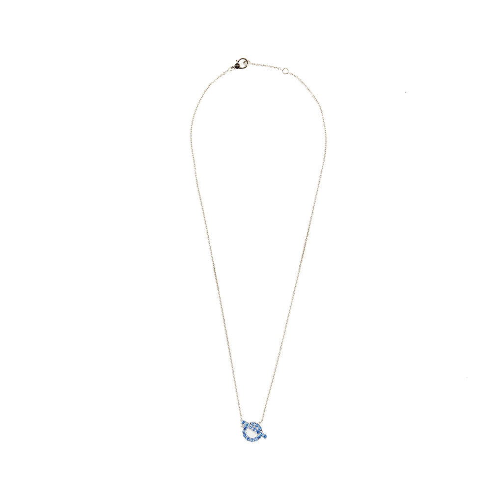 HERMES FINESSE PENDANT WHITE GOLD, SAPHIRES BLUE