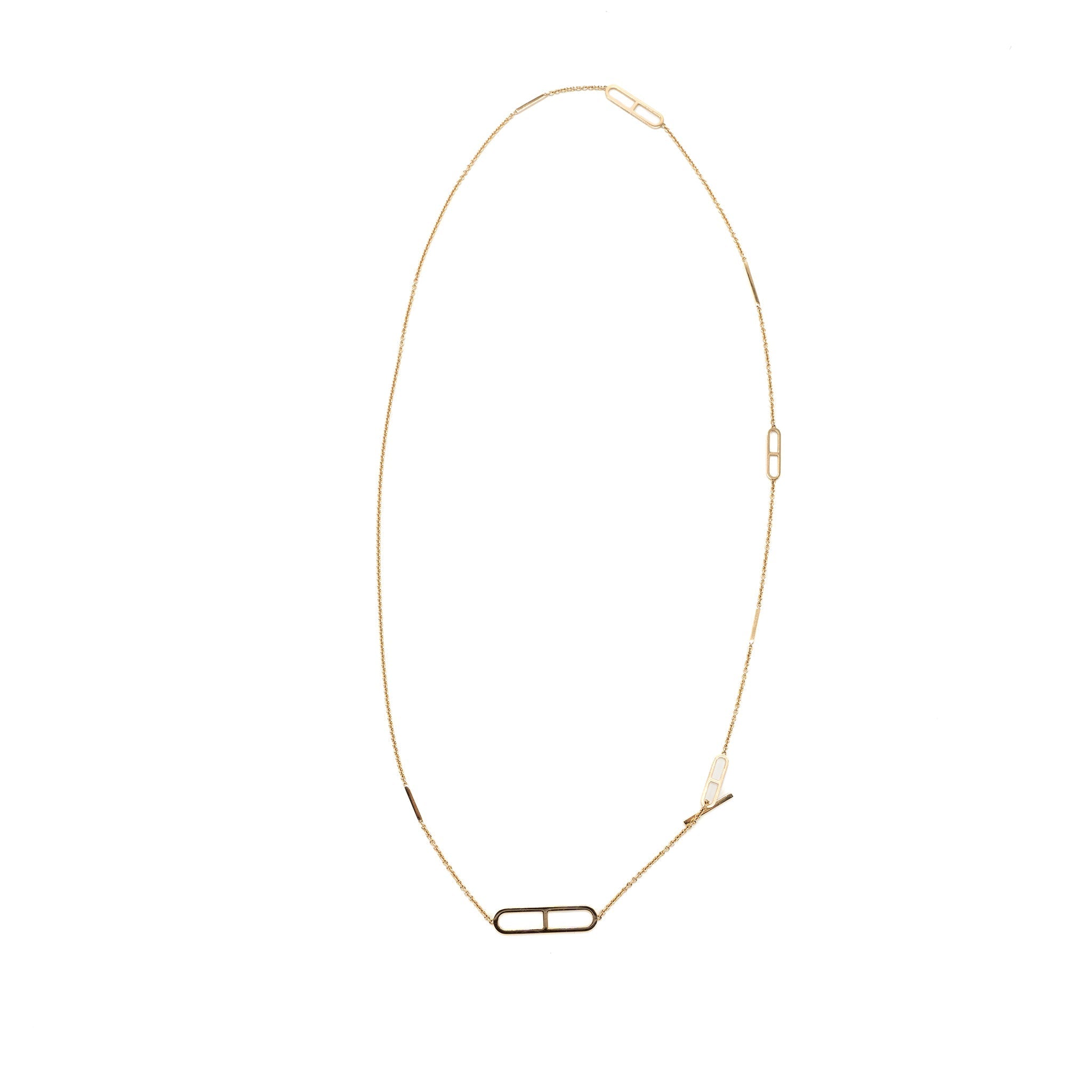 HERMES D’ANCRE LONG NECKLACE ROSE GOLD