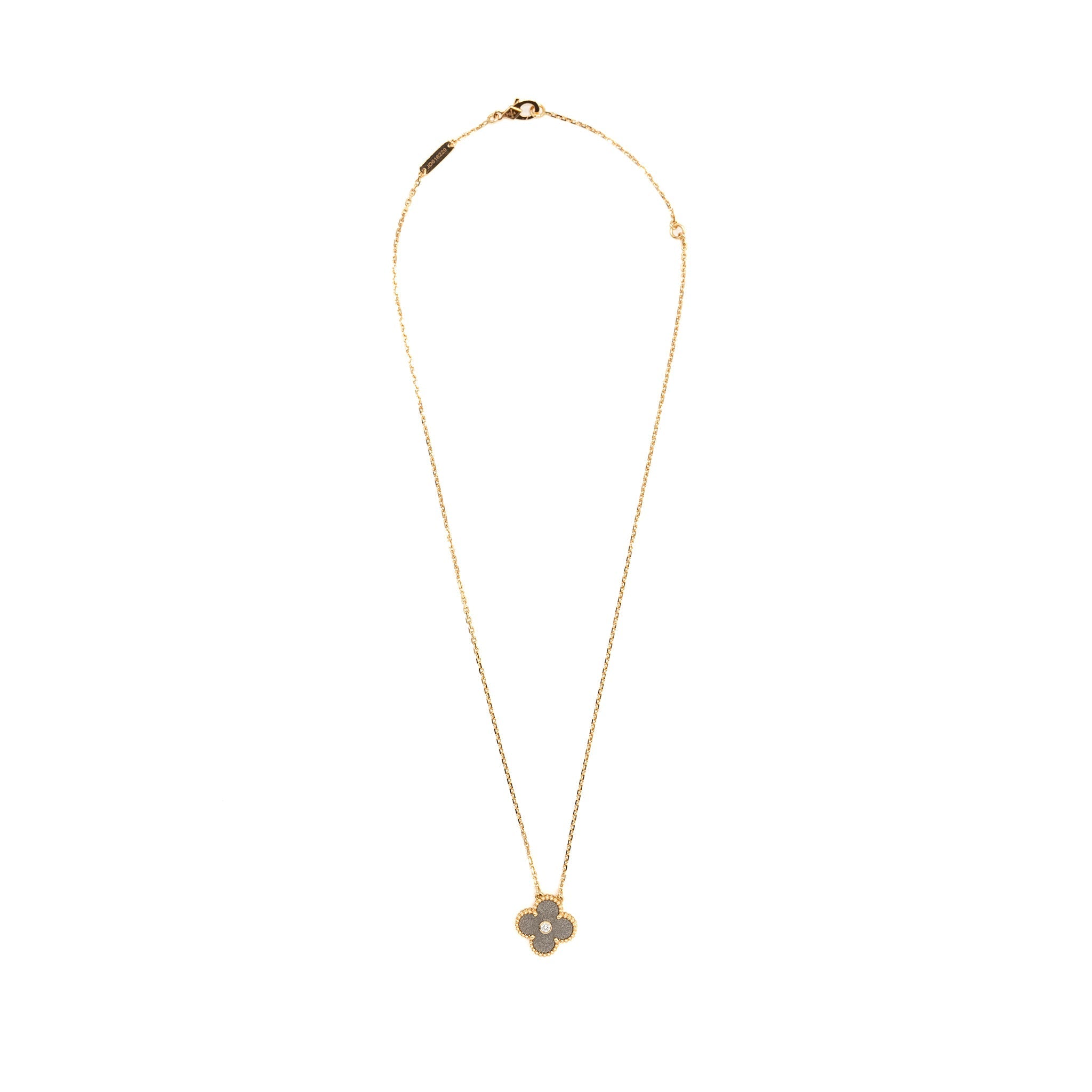VAN CLEEF & ARPELS 2023 ALHAMBRA HOLIDAY LIMITED PENDANT SILVER OBSIDIAN ROSE GOLD DIAMOND