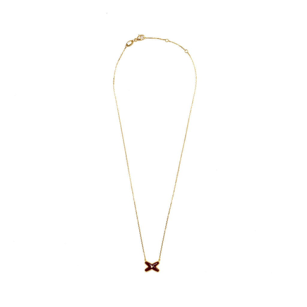 CHAUMET JEUX DE LIENS CARNELIAN PENDANT WITH DIAMOND ROSE GOLD