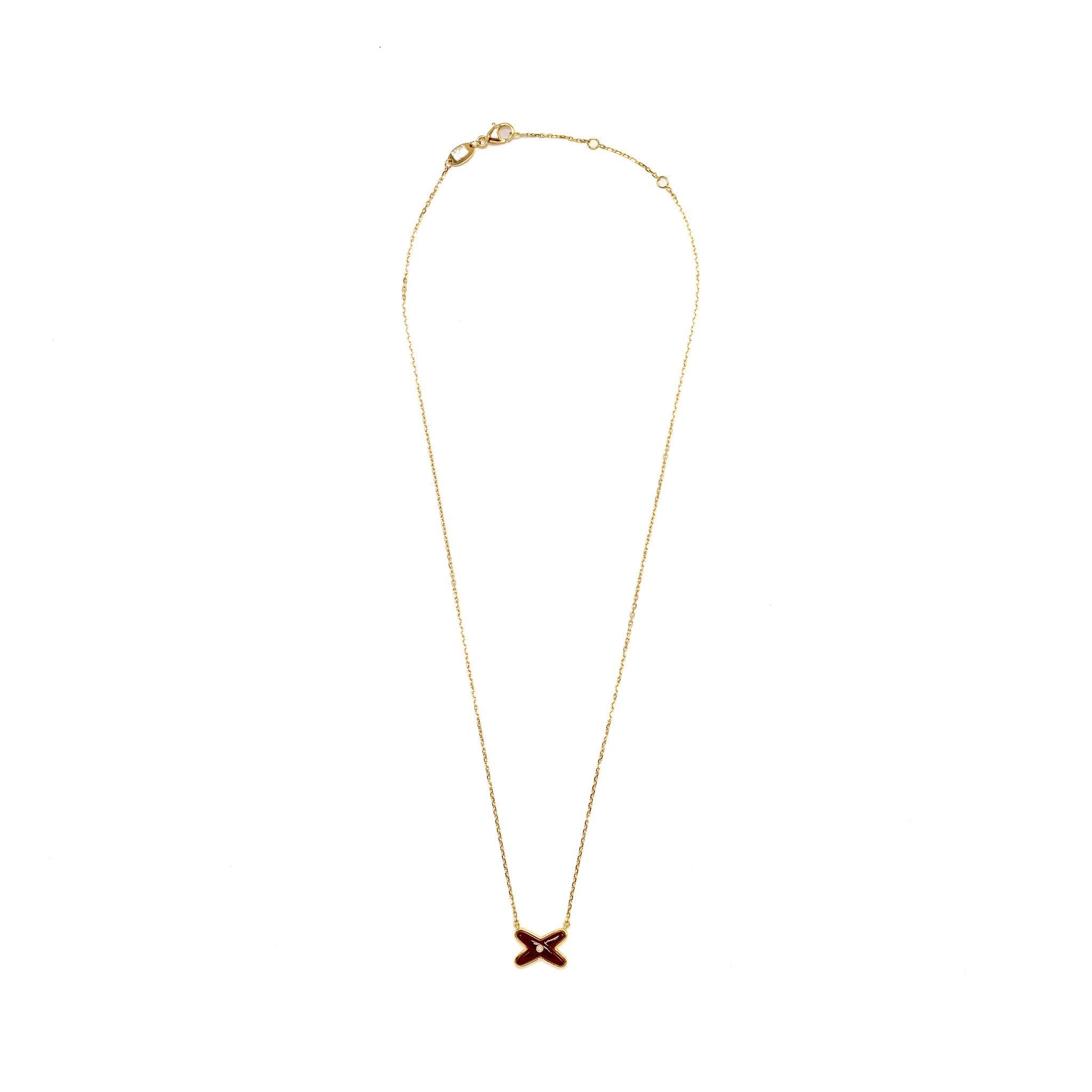 CHAUMET JEUX DE LIENS CARNELIAN PENDANT WITH DIAMOND ROSE GOLD