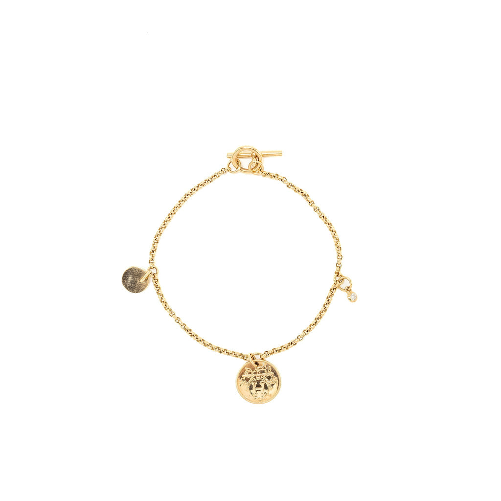 HERMES EX LIBRIS BRACELET ROSE GOLD, DIAMOND