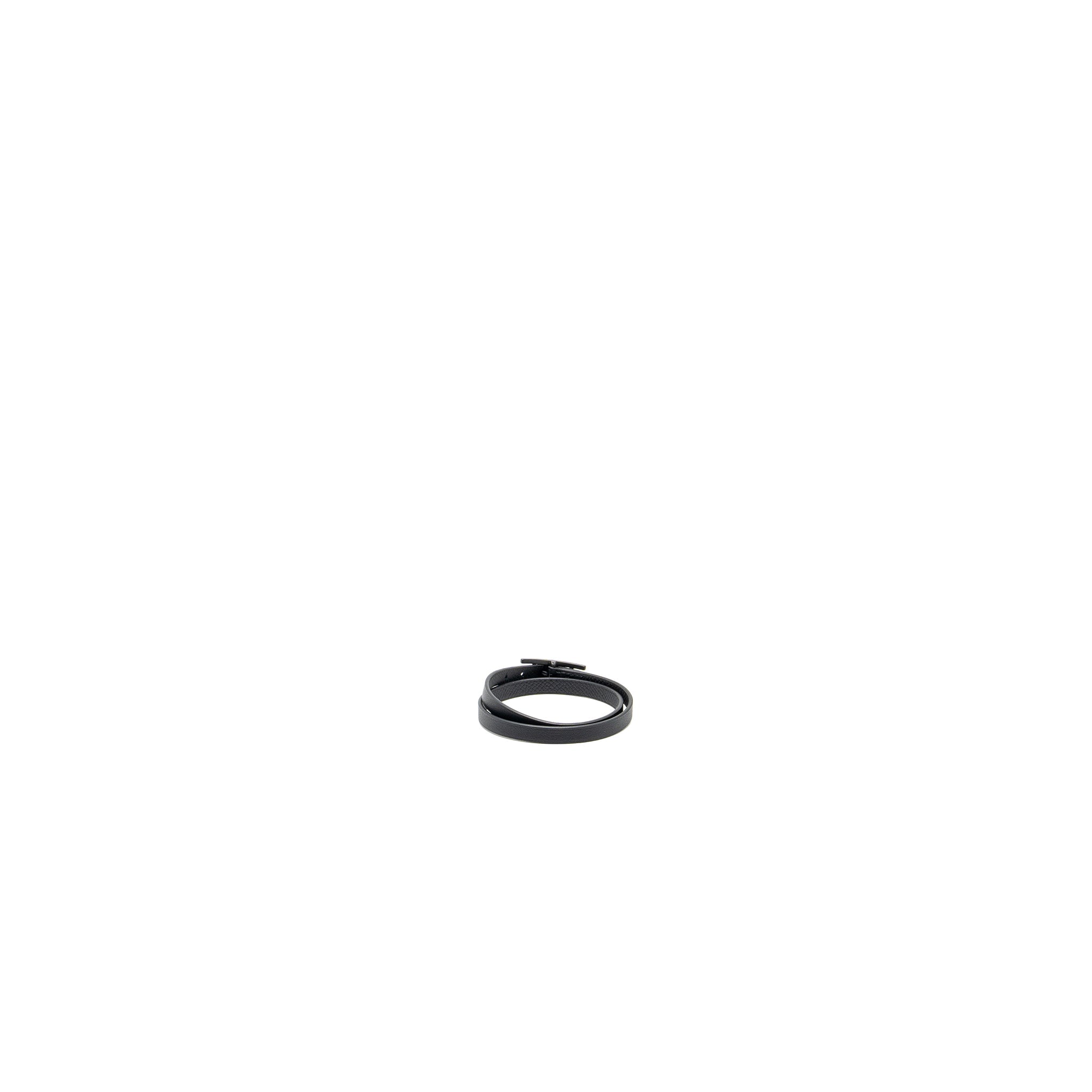 HERMES SIZE T6 BEHAPI DOUBLE TOUR BRACELET SWIFT SO BLACK