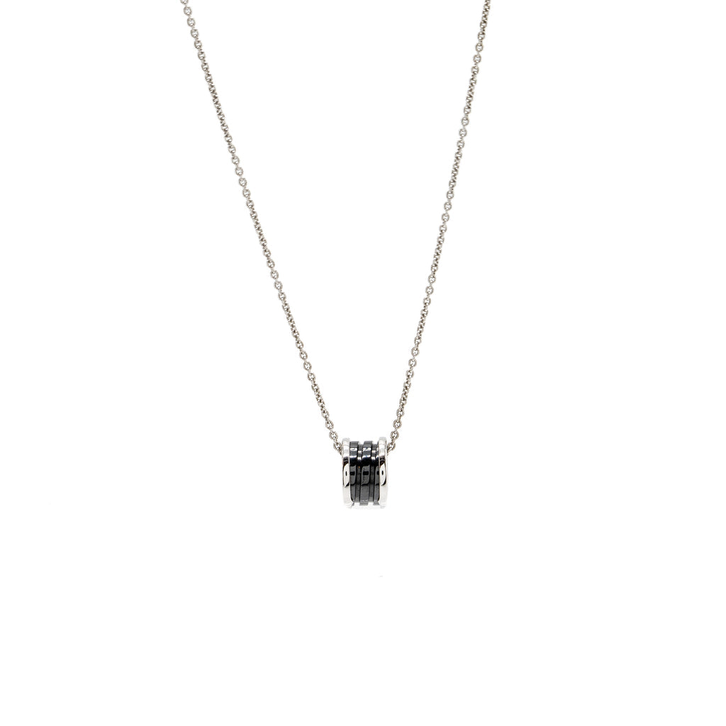 BVLGARI SAVE THE CHILDREN B ZERO NECKLACE BLACK CERAMIC / SILVER