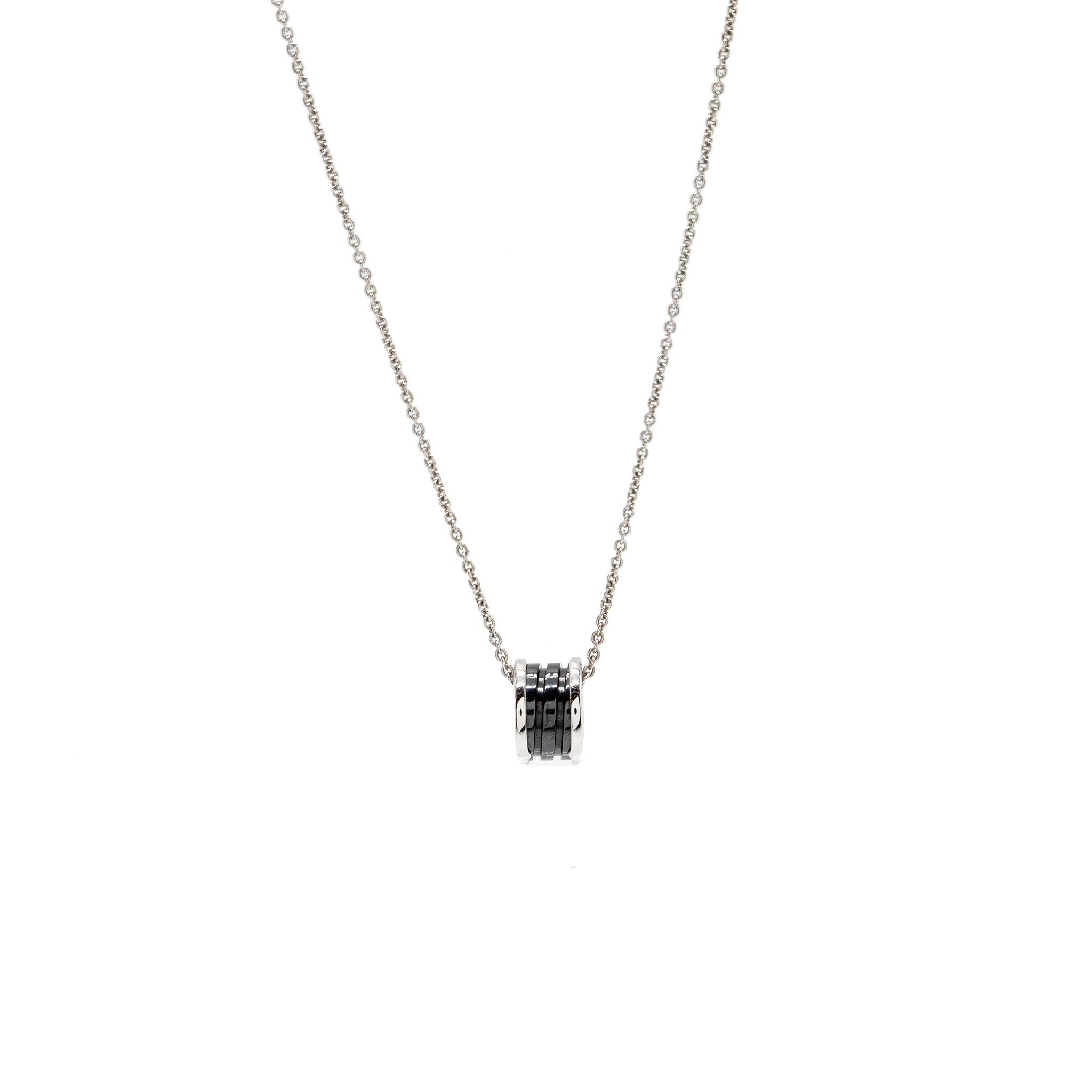 BVLGARI SAVE THE CHILDREN B ZERO NECKLACE BLACK CERAMIC / SILVER