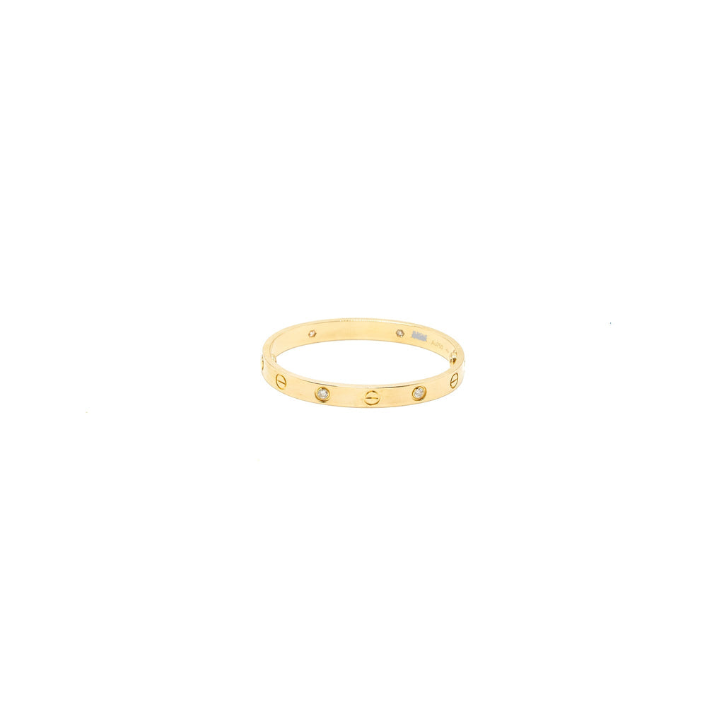CARTIER LOVE BRACELET YELLOW GOLD 4 DIAMONDS
