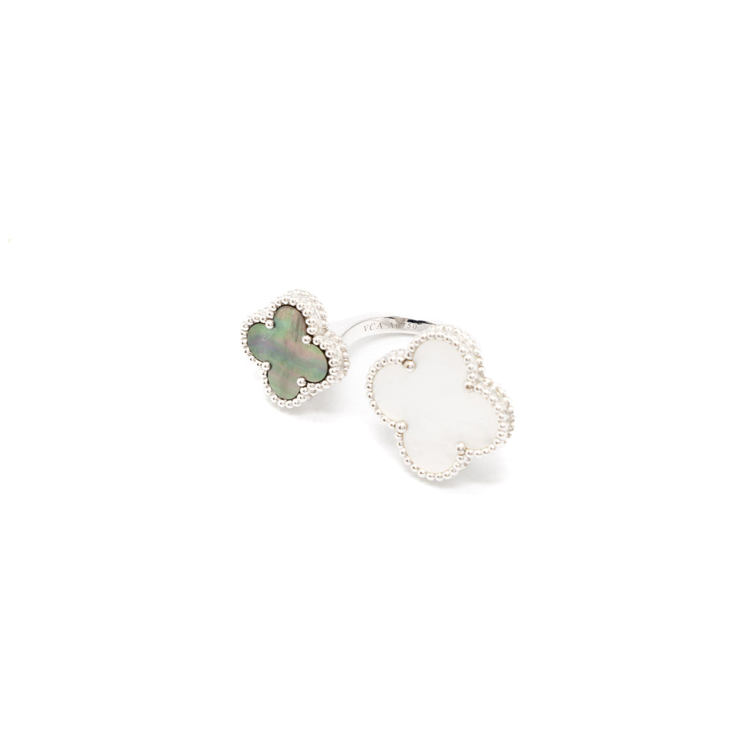 VAN CLEEF&ARPELS MAGIC ALHAMBRA BETWEEN THE FINGER RING MOTHER OF PEARL WHITE GOLD