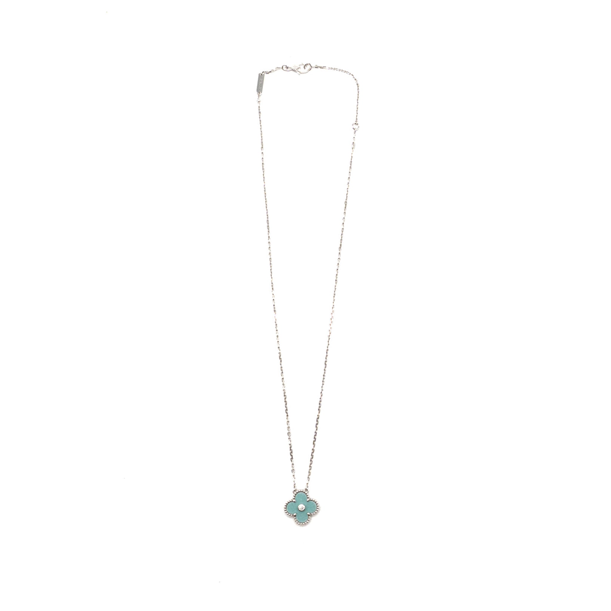 VAN CLEEF&ARPELS 2022 HOLIDAY CHRISTMAS LIMITED VINTAGE ALHAMBRA PENDANT WHITE GOLD