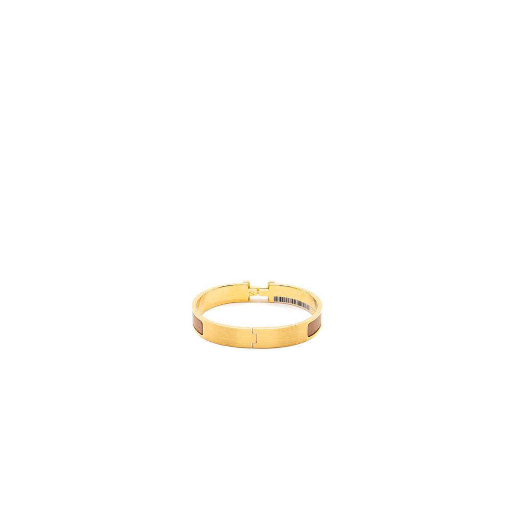 HERMES SIZE T6 CLIC HH BRACELET GOLD MAT BRUSHED GHW