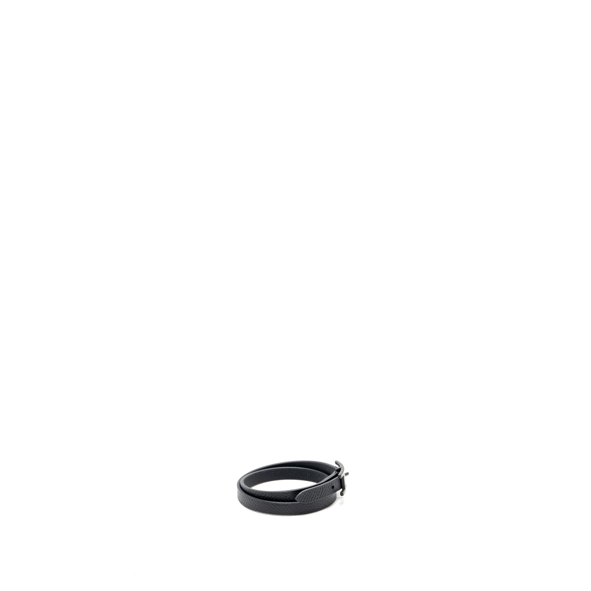 HERMES SIZE T4 BEHAPI DOUBLE TOUR BRACELET SO BLACK