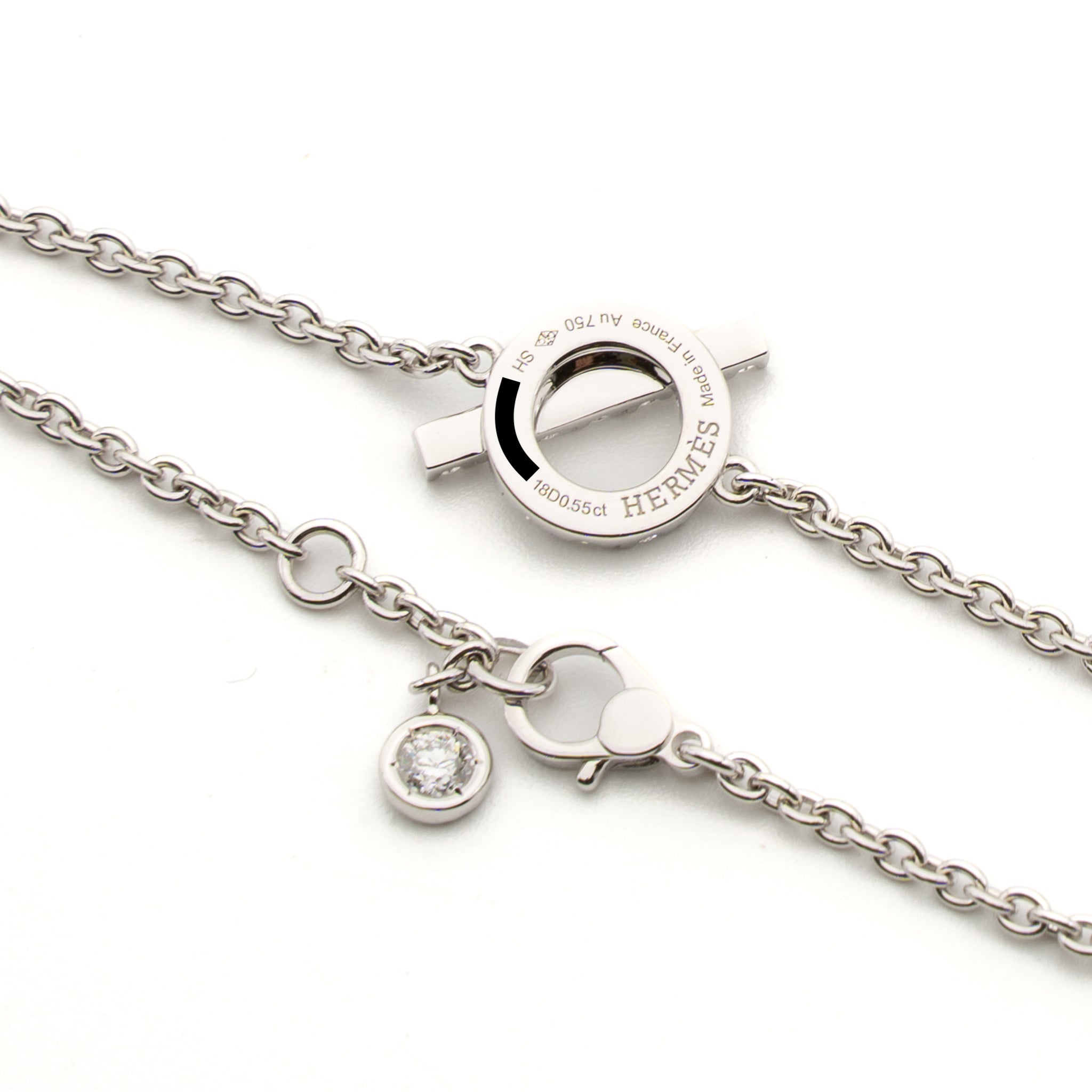 HERMES FINESSE BRACELET WHITE GOLD DIAMONDS
