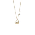 CHANEL MICRO BAG NECKLACE PEARL/ CRYSTAL LGHW