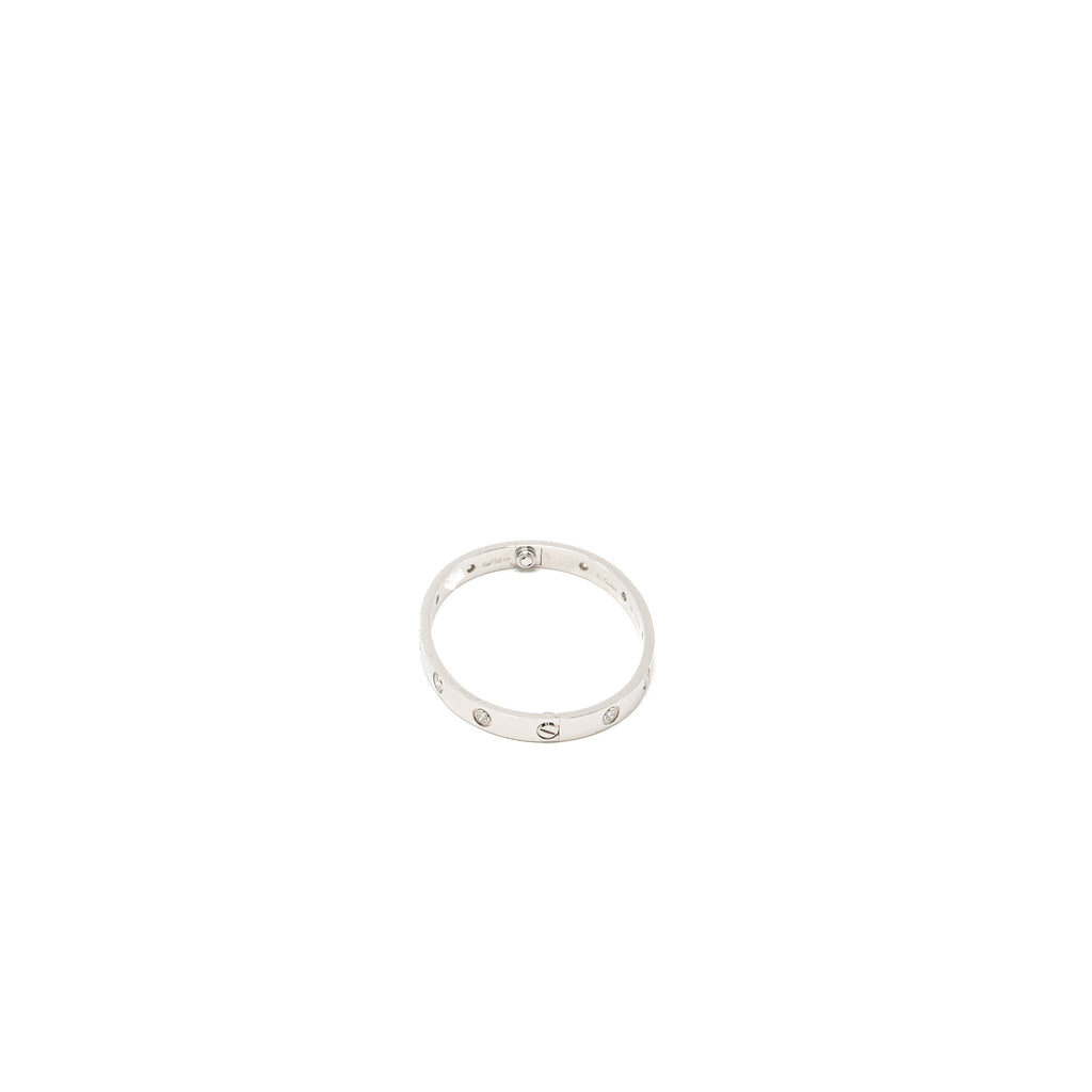 CARTIER LOVE BRACELET WHITE GOLD, 10 DIAMONDS