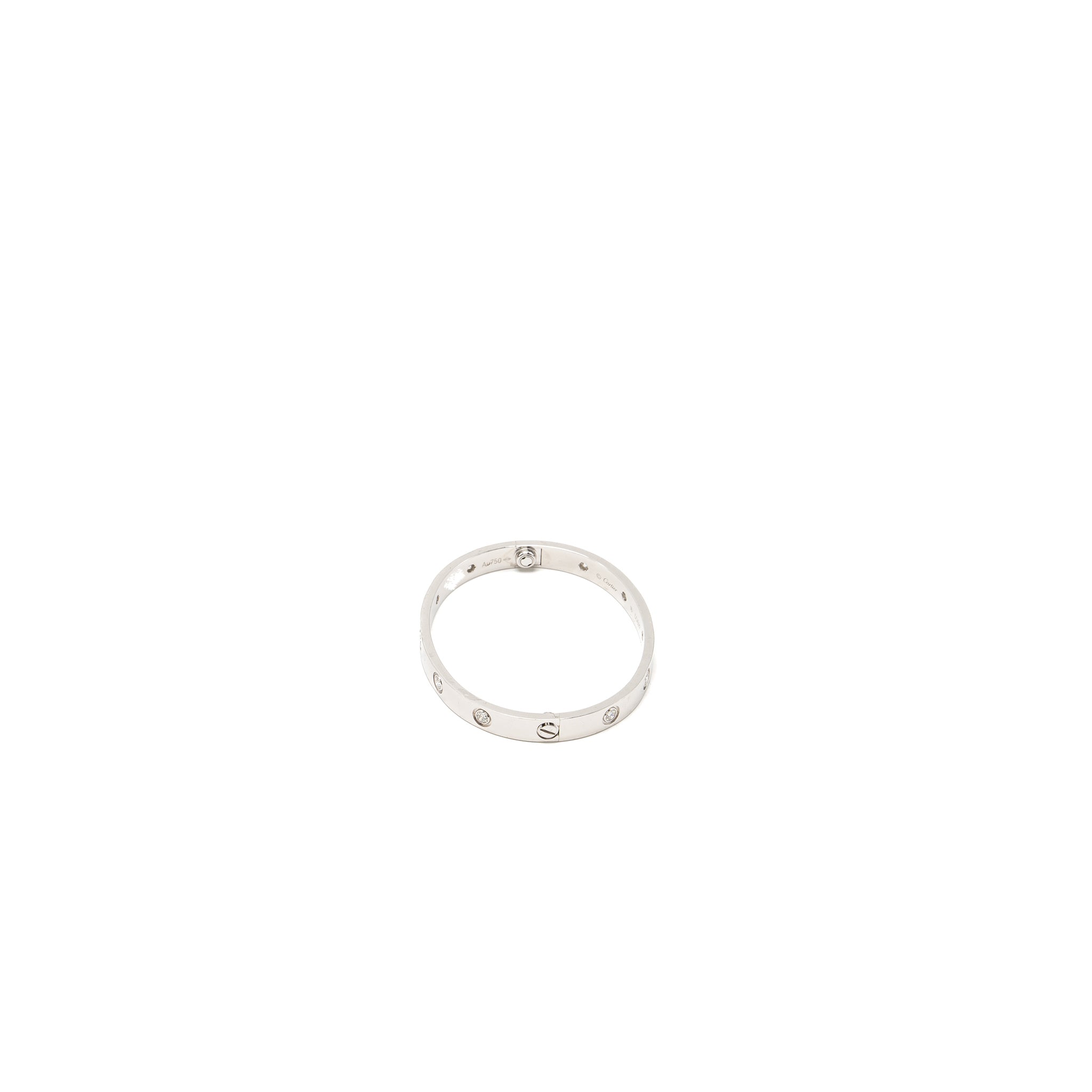 CARTIER LOVE BRACELET WHITE GOLD, 10 DIAMONDS