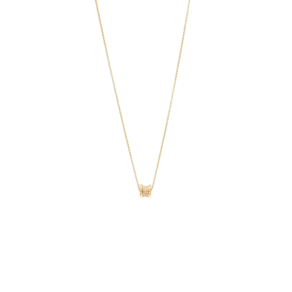 BVLGARI B.ZERO1 NECKLACE ROSE GOLD, PAVE DIAMONDS