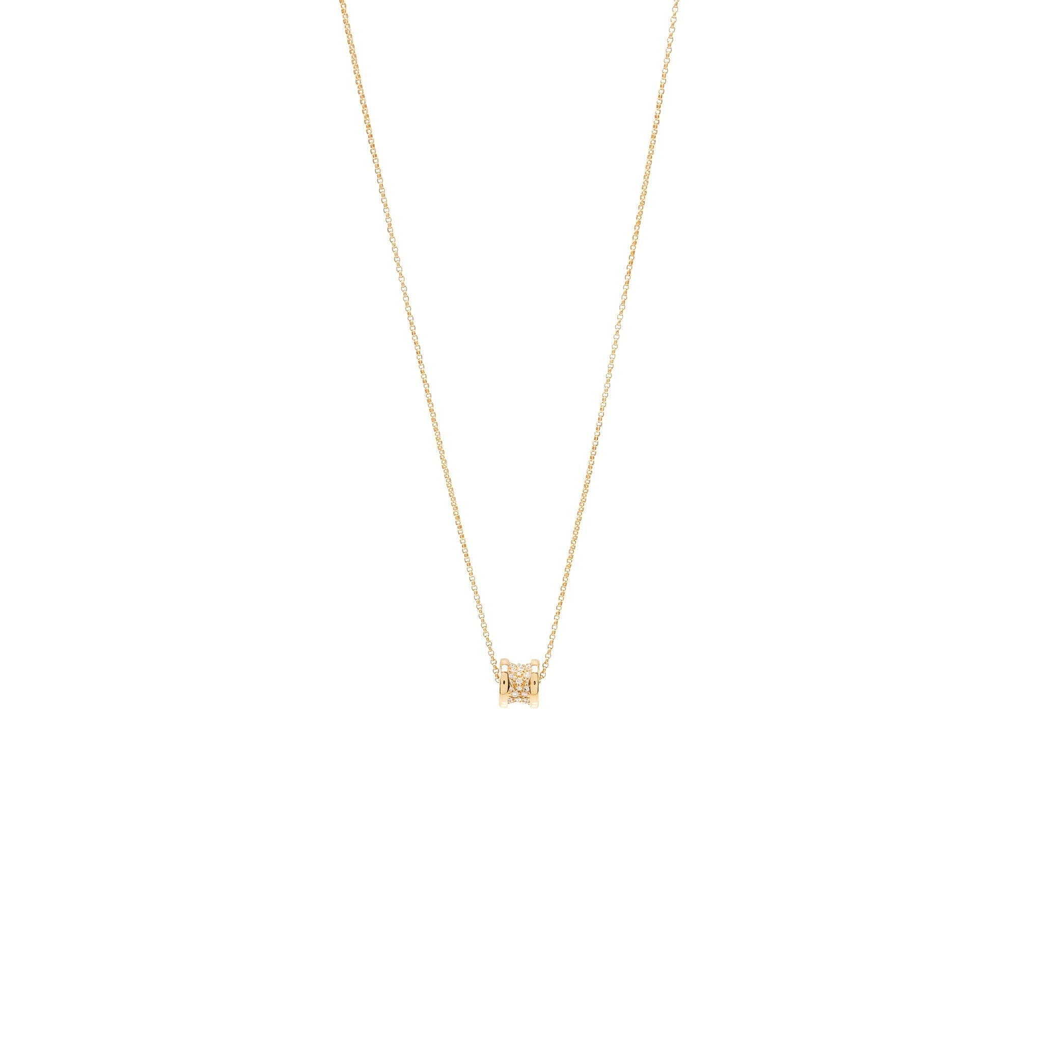 BVLGARI B.ZERO1 NECKLACE ROSE GOLD, PAVE DIAMONDS