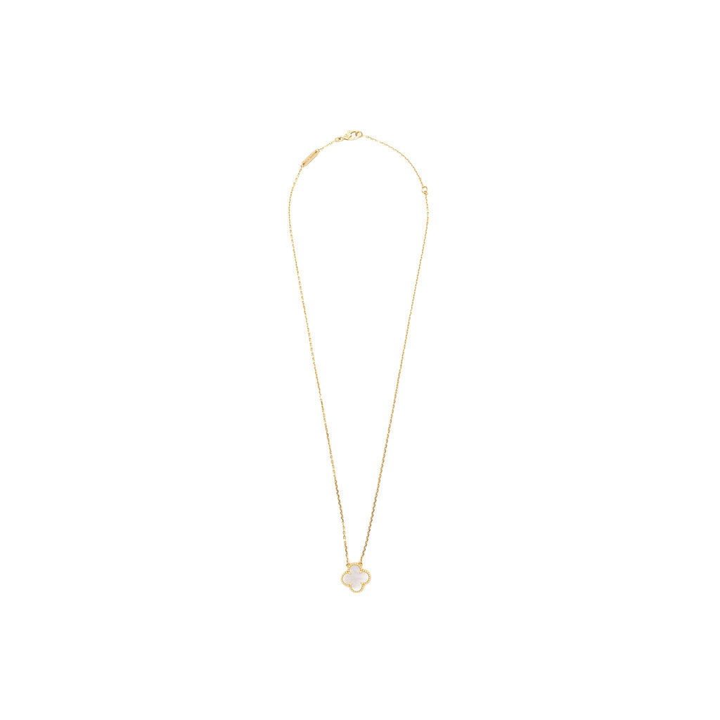 VAN CLEEF AND ARPELS VINTAGE ALHAMBRA NECKLACE MOTHER OF PEARL 18K YELLOW GOLD