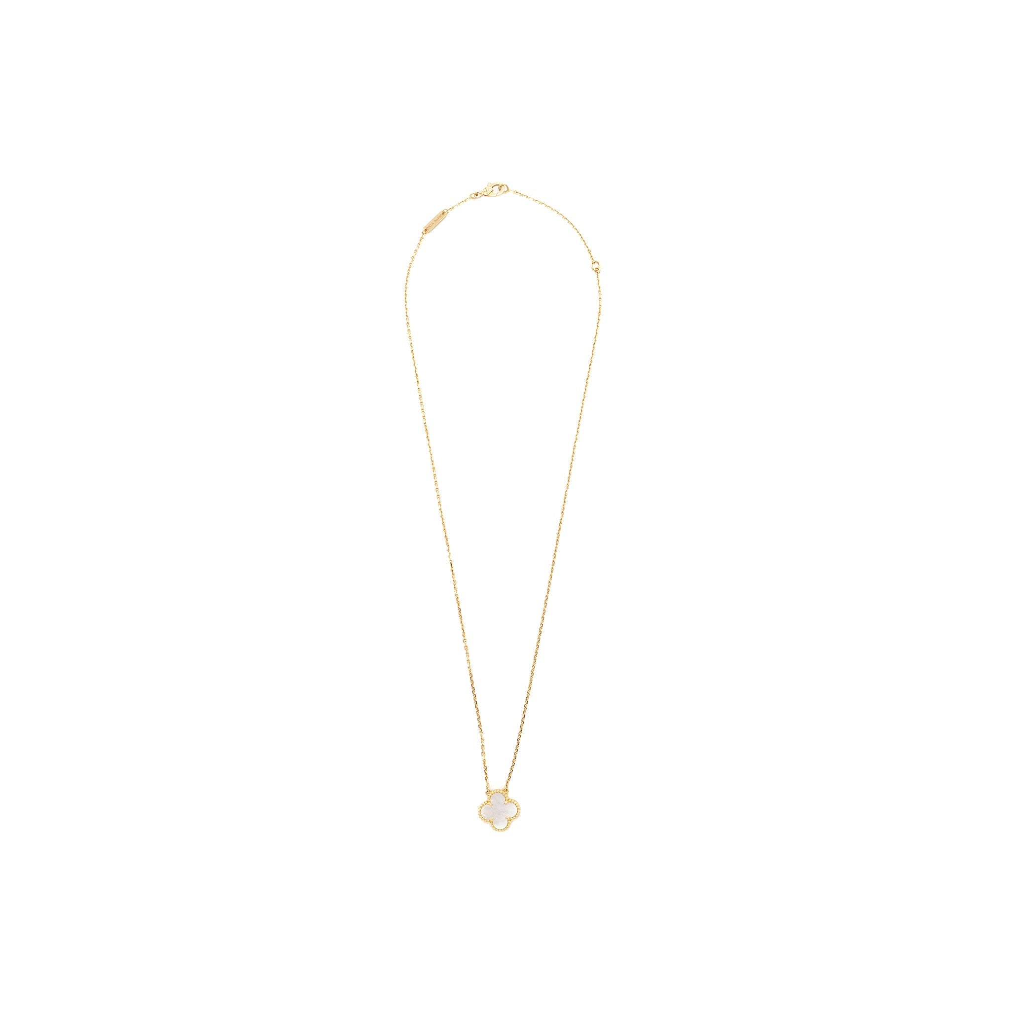 VAN CLEEF AND ARPELS VINTAGE ALHAMBRA NECKLACE MOTHER OF PEARL 18K YELLOW GOLD