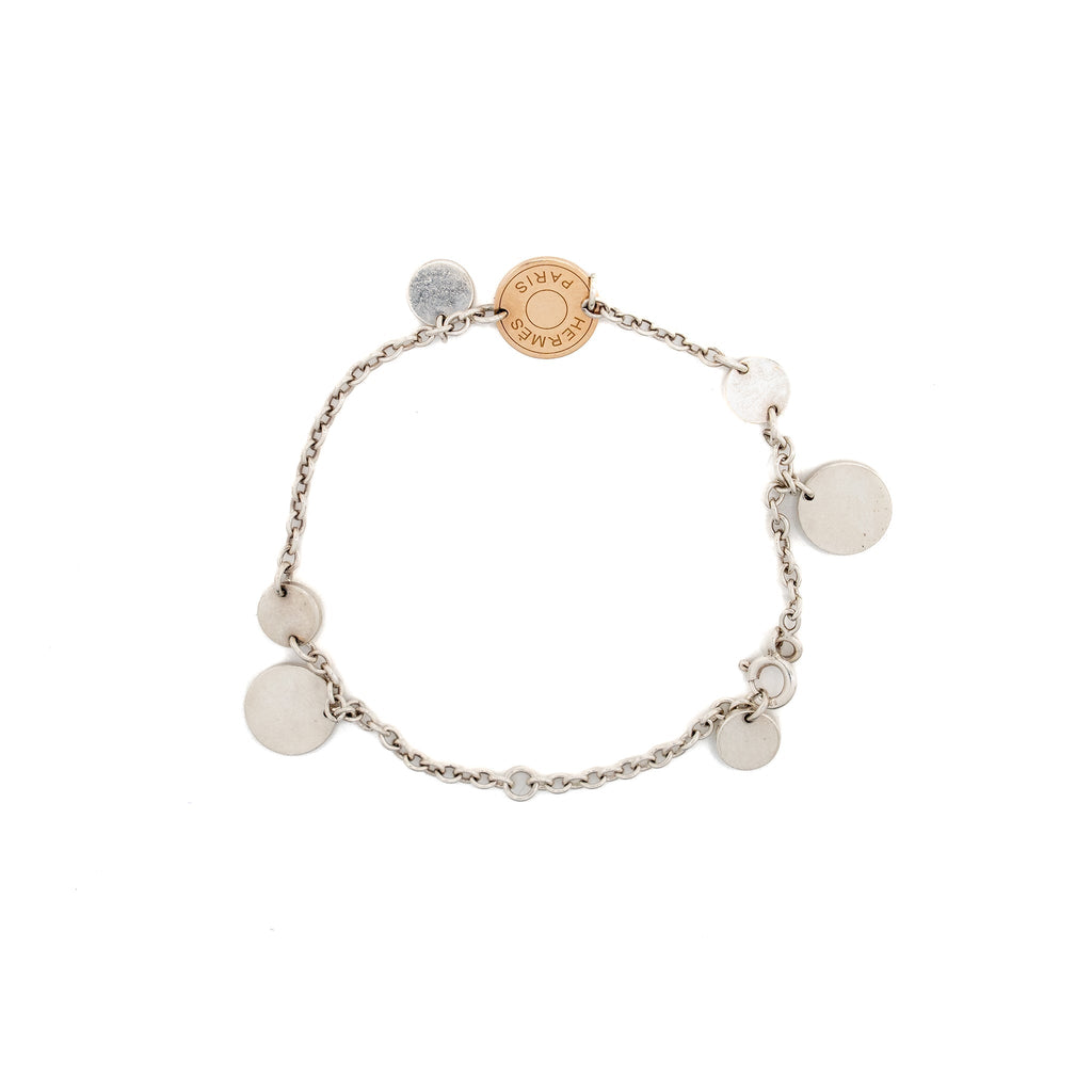 HERMES EX-LIBRIS BRACELET ROSE GOLD/STERLING SILVER