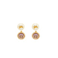 DIOR TRIBALES PEARL EARRINGS CRYSTAL PINK GOLD TONE