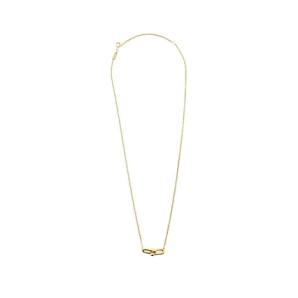 TIFFANY HARDWARE SMALL DOUBLE LINK PENDANT YELLOW GOLD