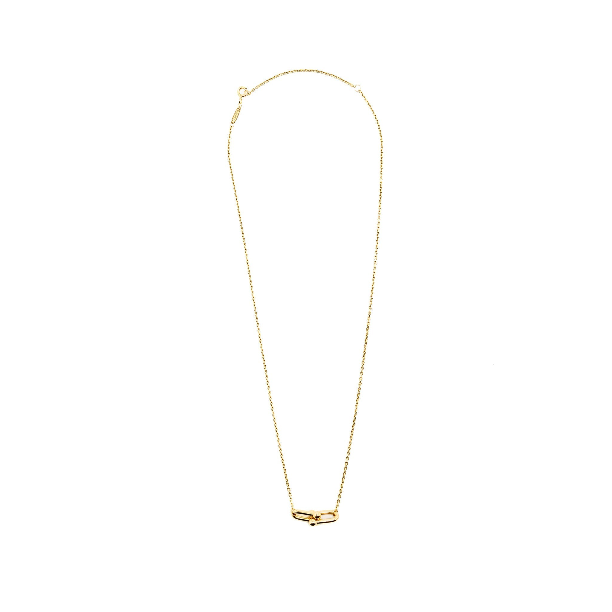 TIFFANY HARDWARE SMALL DOUBLE LINK PENDANT YELLOW GOLD
