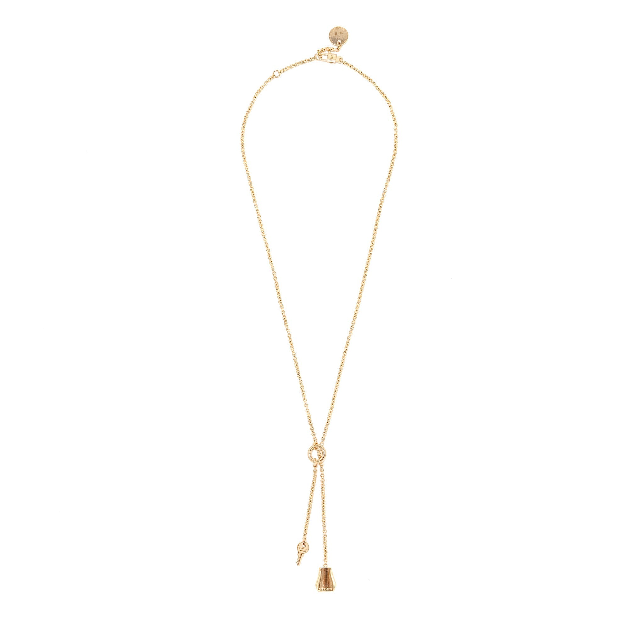 HERMES KELLY CLOCHETTE NECKLACE, SMALL GOLD ROSE GOLD
