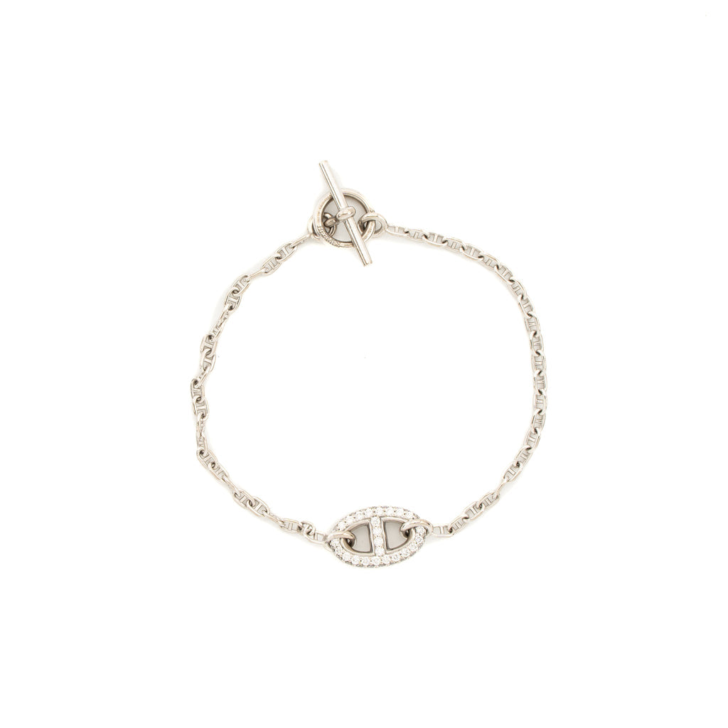HERMES NEW FARANDOLE BRACELET WHITE GOLD WITH DIAMONDS